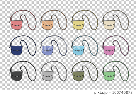 ショルダーバッグのイラストセット 100740878