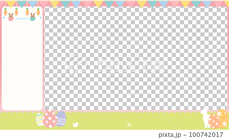 かわいいイースターの配信用オーバーレイ ゲーム配信画面:ピンク かわいいイースターの配信用オーバーレイ ゲーム配信画面:ピンク 100742017