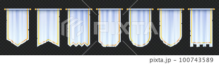 Realistic set of vintage flag mockups Realistic set of vintage flag mockups 100743589