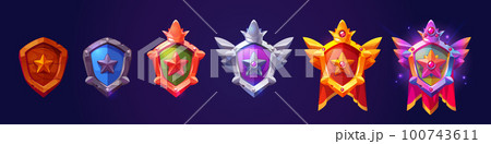 Gold ranking achievement badges for game Gold ranking achievement badges for game 100743611
