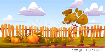 Cartoon fruit and vegetable garden 100743660