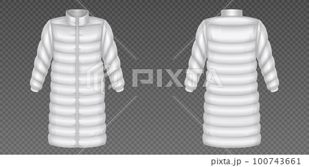 Realistic set of puffer coat with long sleeve Realistic set of puffer coat with long sleeve 100743661