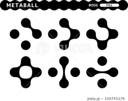 メタボールの塗りつぶしスタイルのデザインセット_006 100745276