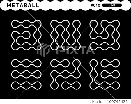 メタボールのラインスタイルのデザインセット_010 100745425
