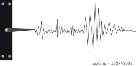 Seismograph earthquake or polygraph test red wave. Seismograph earthquake or polygraph test red wave. 100745659