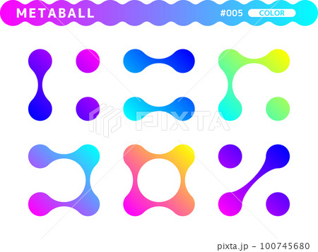メタボールのカラースタイルのデザインセット_005 100745680