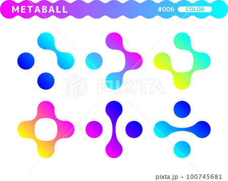 メタボールのカラースタイルのデザインセット_006 100745681