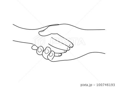 Child and adult hands hold each other.  100746193