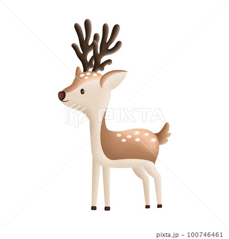 Adorable baby deer cute illustration isolated Clipart 100746461