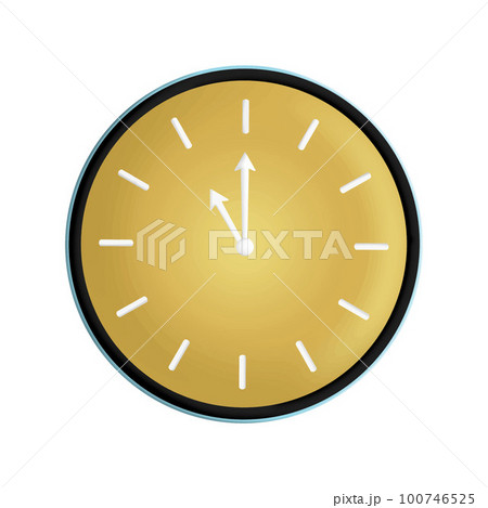 Wall Clock 11pm before midnight New Year illustration isolated Clipart 100746525