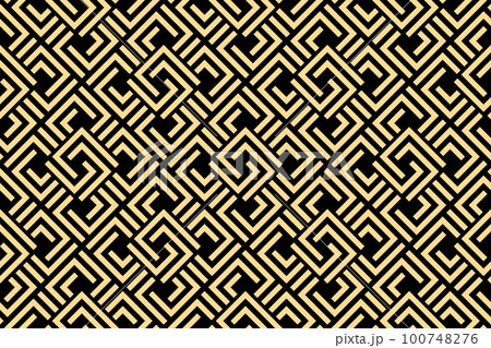 Abstract geometric pattern. A seamless vector background. Gold and black ornament. Graphic modern pattern. Simple lattice graphic design 100748276
