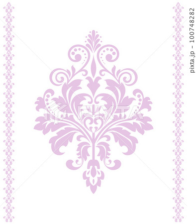 Damask graphic ornament. Floral design element. Pink and white vector pattern Damask graphic ornament. Floral design element. Pink and white vector pattern 100748282