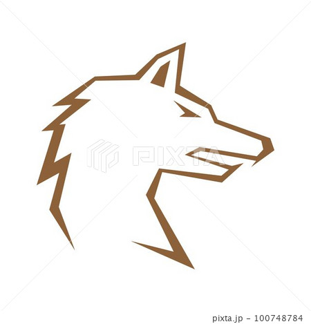 Wolf line art logo design 100748784