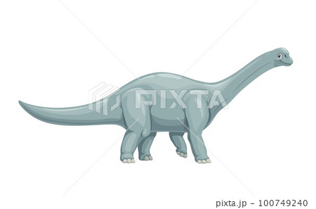Cartoon haplocanthosaurus dinosaur character. Isolated vector ancient herbivorous animal. Extinct genus of intermediate sauropod with long neck and tail. Paleontology prehistoric science creature Cartoon haplocanthosaurus dinosaur character. Isolated vector ancient herbivorous animal. Extinct genus of intermediate sauropod with long neck and tail. Paleontology prehistoric science creature 100749240