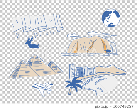 旅行： 世界著名景點插畫集 100749257