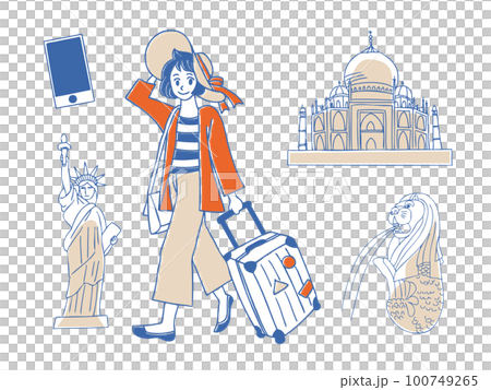 旅行のイラストセット 100749265