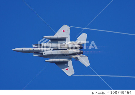 航空祭で機動飛行を行う航空自衛隊のF-15 100749464