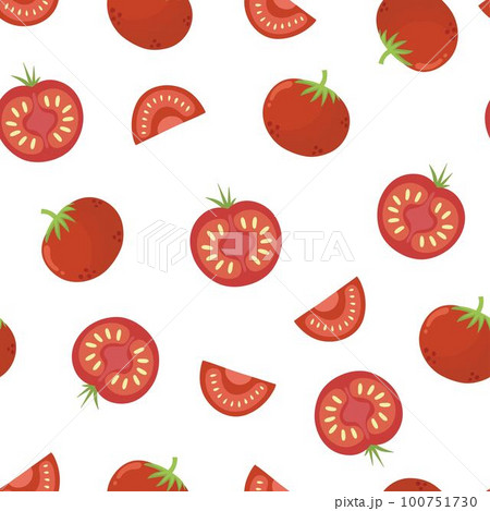 Tomatoes seamless pattern. Healthy vegetable red background 100751730