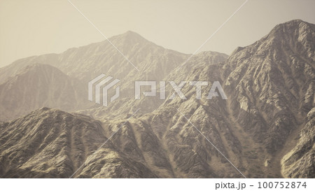 View of the Afghan mountains in fog View of the Afghan mountains in fog 100752874