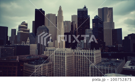 New York City skyline with urban skyscrapers New York City skyline with urban skyscrapers 100752875