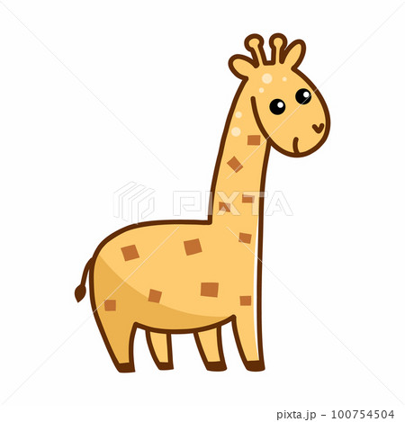 Giraffe on white background. Vector illustration of doodles for children. Giraffe on white background. Vector illustration of doodles for children. 100754504