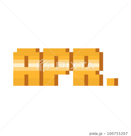 Pixel art gold short april text. Pixel art gold short april text. 100755207