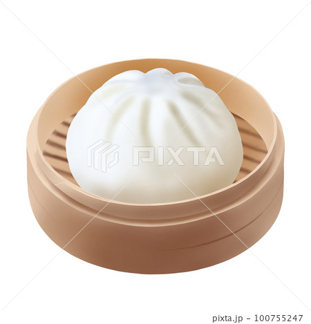 せいろに入っている大きい中華まん 100755247