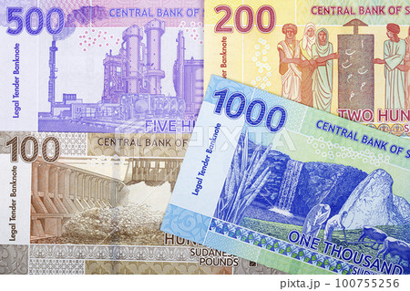 Sudanese money - pounds - a business background 100755256