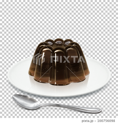 コーヒーゼリーのイラスト リアル  100756098