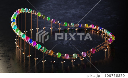 Small balls roll along the marble run Small balls roll along the marble run 100756820
