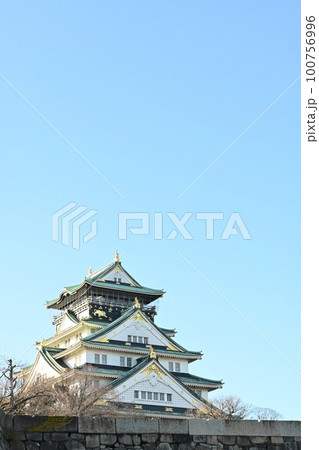 極楽橋付近から見た大阪城の天守閣 100756996