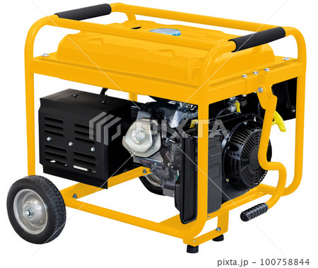 Portable Electric Generator, alternator, isolated on white. 100758844