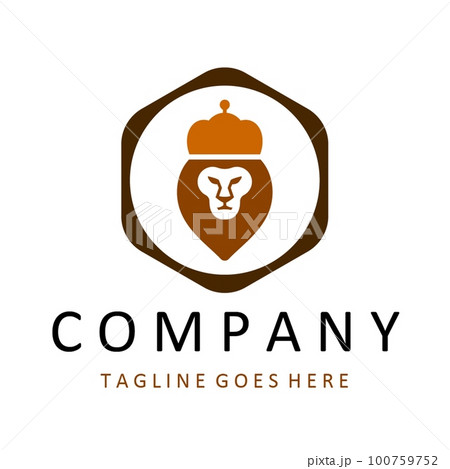 Royal Lion crown logo template. 100759752
