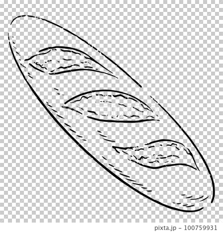 手描きのフランスパン 白黒のイラスト素材 [100759931] - PIXTA