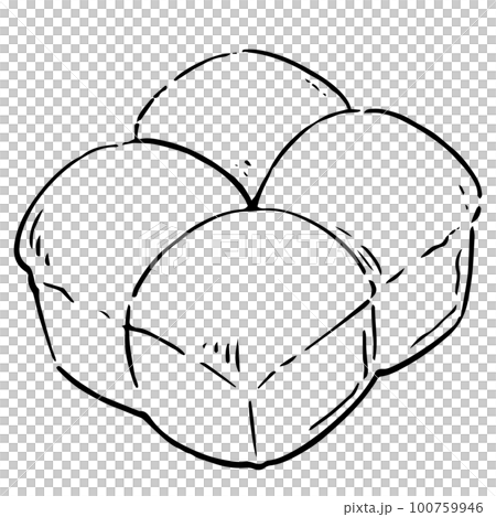 手繪撕破的麵包黑白 100759946