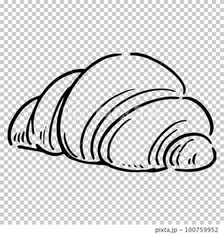 黑白手繪羊角麵包 100759952