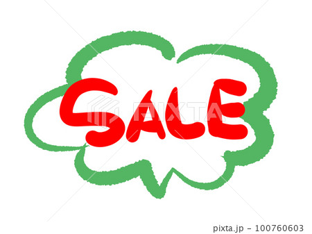手書きPOP 手書き文字 SALE ふきだし POPのイラスト素材 [100760603
