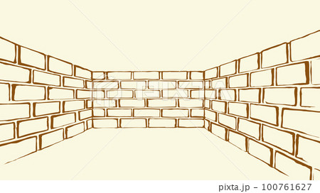 Vector drawing of dead end wall 100761627