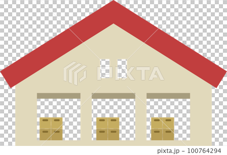Simple color illustration of a warehouse 100764294