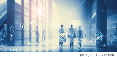 医療テクノロジー　バナー・広告向け横長ビジュアル 100764640