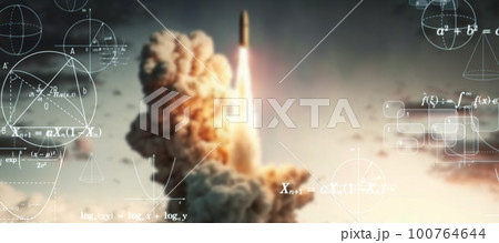 ミサイル開発イメージ バナー・広告向け横長ビジュアル ミサイル開発イメージ バナー・広告向け横長ビジュアル 100764644
