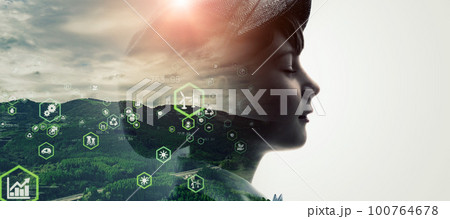 環境イメージ　バナー・広告向け横長ビジュアル 100764678