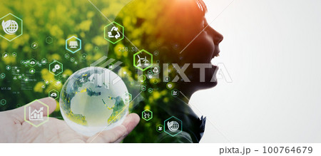 環境イメージ　バナー・広告向け横長ビジュアル 100764679