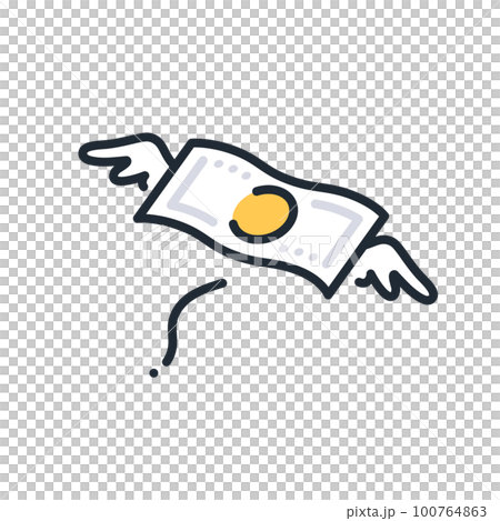 飛んでいくお札のシンプルなアイコンベクターイラスト素材 100764863