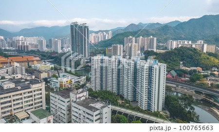 Tai Wai Area in Sha Tin, Hong Kong March 18 2023 100765663