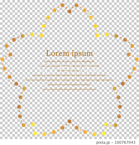 ドットラインの桜フレームのイラスト(ゴールド) ドットラインの桜フレームのイラスト(ゴールド) 100767043