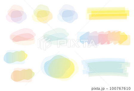 水彩風グラデーションのおしゃれなワンポイント装飾　フレーム 背景　サンプルテキストなし 100767610