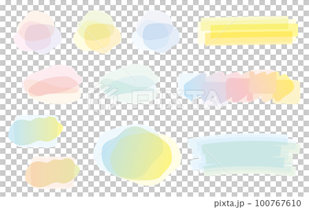 水彩風グラデーションのおしゃれなワンポイント装飾　フレーム 背景　サンプルテキストなし 100767610