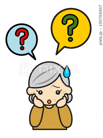 物忘れをするシニア女性 100768907