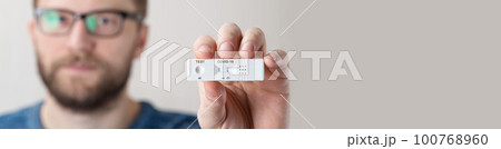 Negative test result by using rapid test device for COVID-19. 100768960